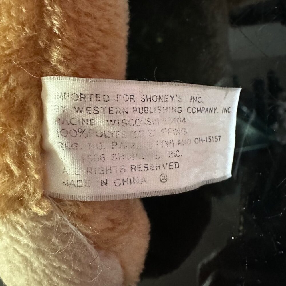 Vintage 1980s Shoney Bear Plush Toy 9" Beige Brown Soft Stuffed Animal Collectib - Picture 8 of 8